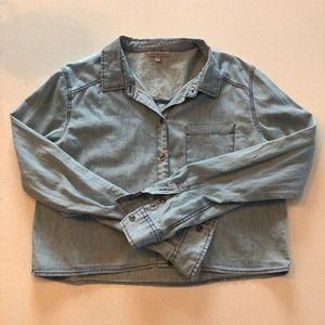 Jean Button Up Crop Top